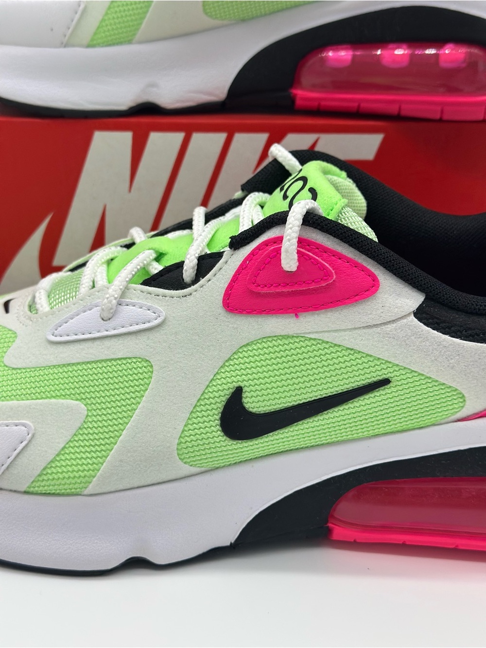 Nike Women’s Sneakers White Lime Green Hot Pink Black - Picture 2 of 10